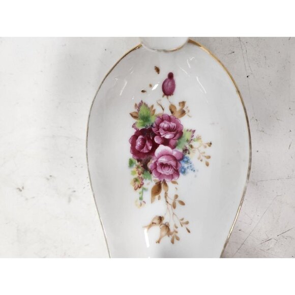 Vintage Interco Chicago Japan Pink Rose Porcelain Ash Tray Limited Edition White - Picture 5 of 11